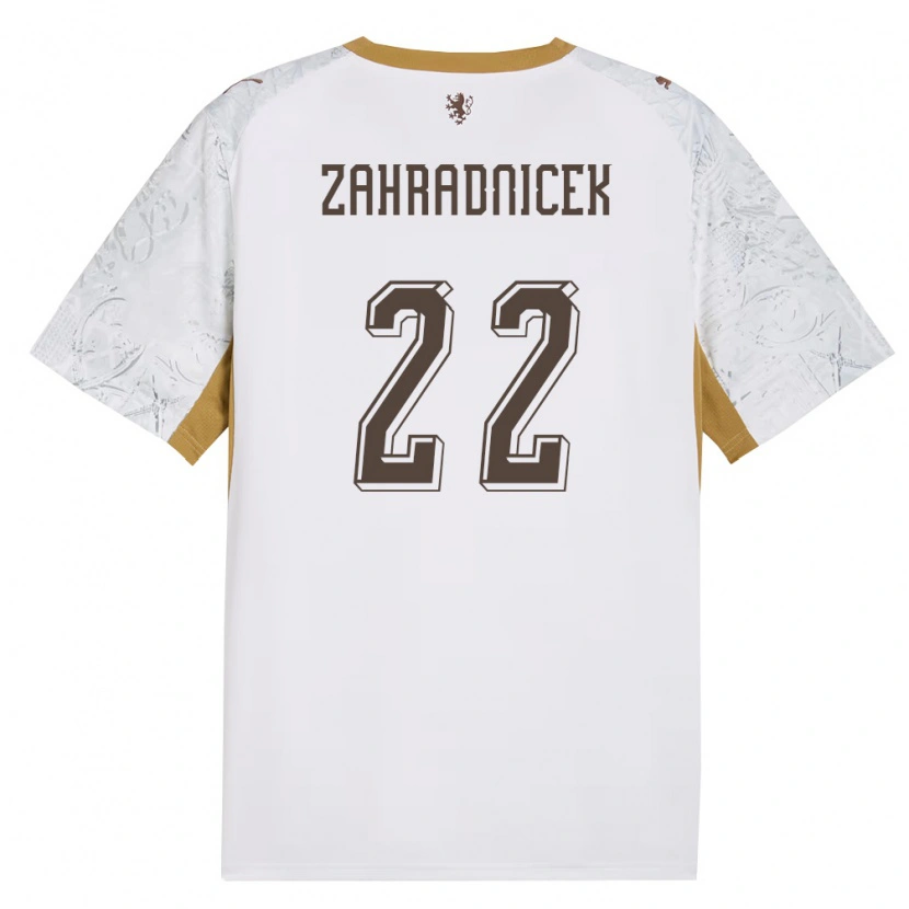 Danxen Män Tjeckien Vaclav Zahradnicek #22 Off-White Guld Grå Bortatröja Matchtröjor 26-28 Tröjor T-Tröja