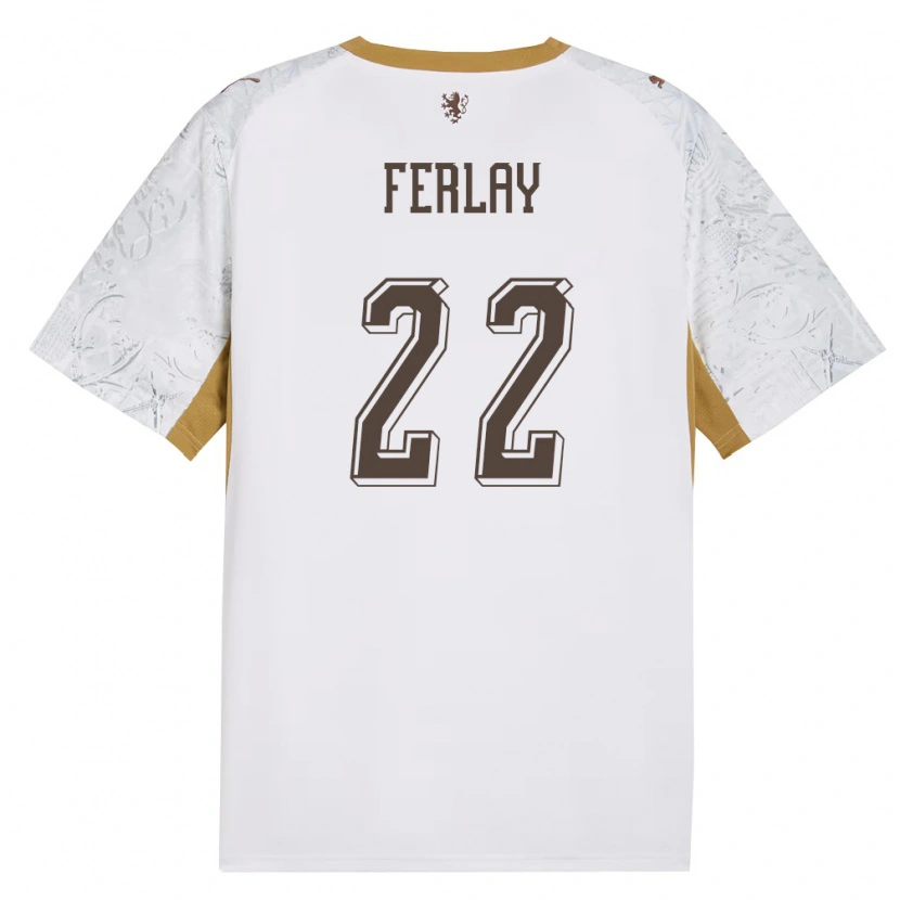 Danxen Män Tjeckien Ruben Ferlay #22 Off-White Guld Grå Bortatröja Matchtröjor 26-28 Tröjor T-Tröja