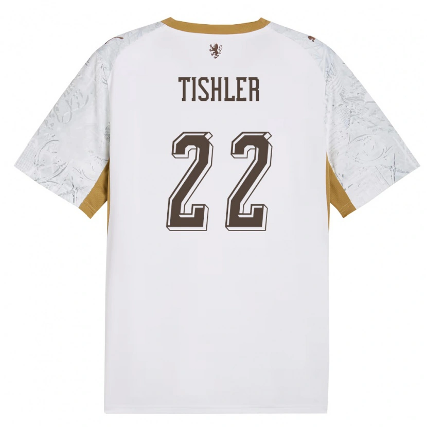Danxen Män Tjeckien Daniel Tishler #22 Off-White Guld Grå Bortatröja Matchtröjor 26-28 Tröjor T-Tröja