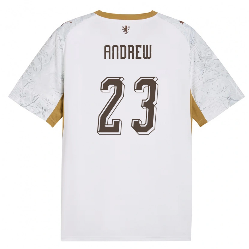 Danxen Män Tjeckien Colin Andrew #23 Off-White Guld Grå Bortatröja Matchtröjor 26-28 Tröjor T-Tröja