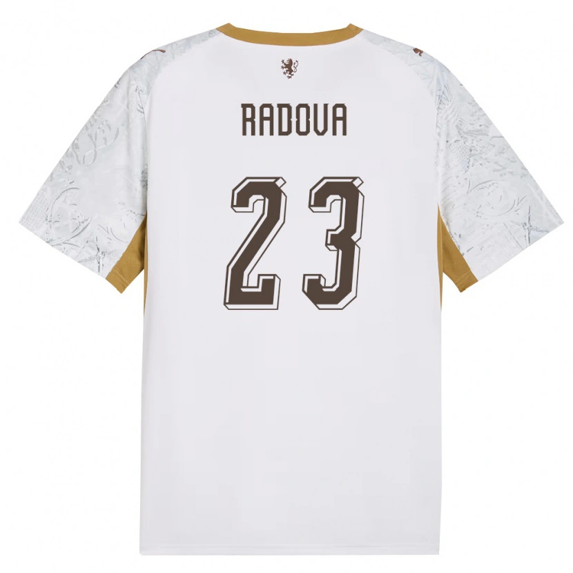 Danxen Män Tjeckien Michaela Radová #23 Off-White Guld Grå Bortatröja Matchtröjor 26-28 Tröjor T-Tröja