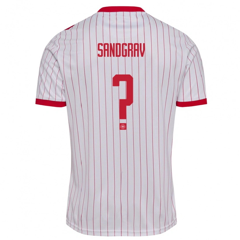 Danxen Män Danmark Lauge Sandgrav #0 Vit Röd Bortatröja Matchtröjor 26-28 Tröjor T-Tröja