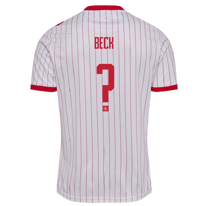 Danxen Män Danmark Julius Beck #0 Vit Röd Bortatröja Matchtröjor 26-28 Tröjor T-Tröja