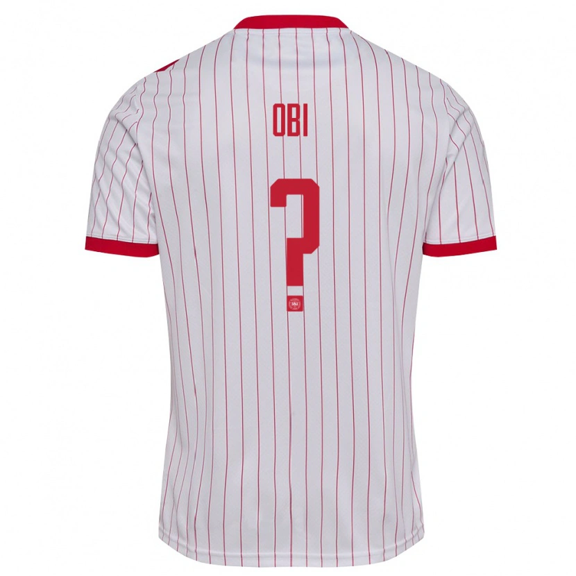 Danxen Män Danmark Chido Obi #0 Vit Röd Bortatröja Matchtröjor 26-28 Tröjor T-Tröja