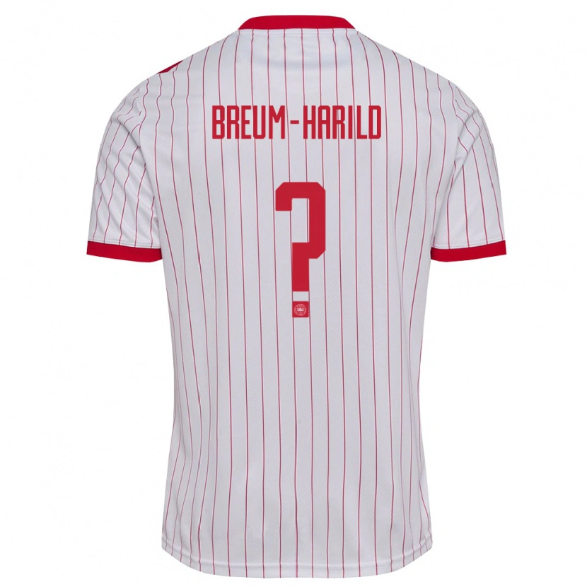 Danxen Män Danmark Tobias Breum-Harild #0 Vit Röd Bortatröja Matchtröjor 26-28 Tröjor T-Tröja