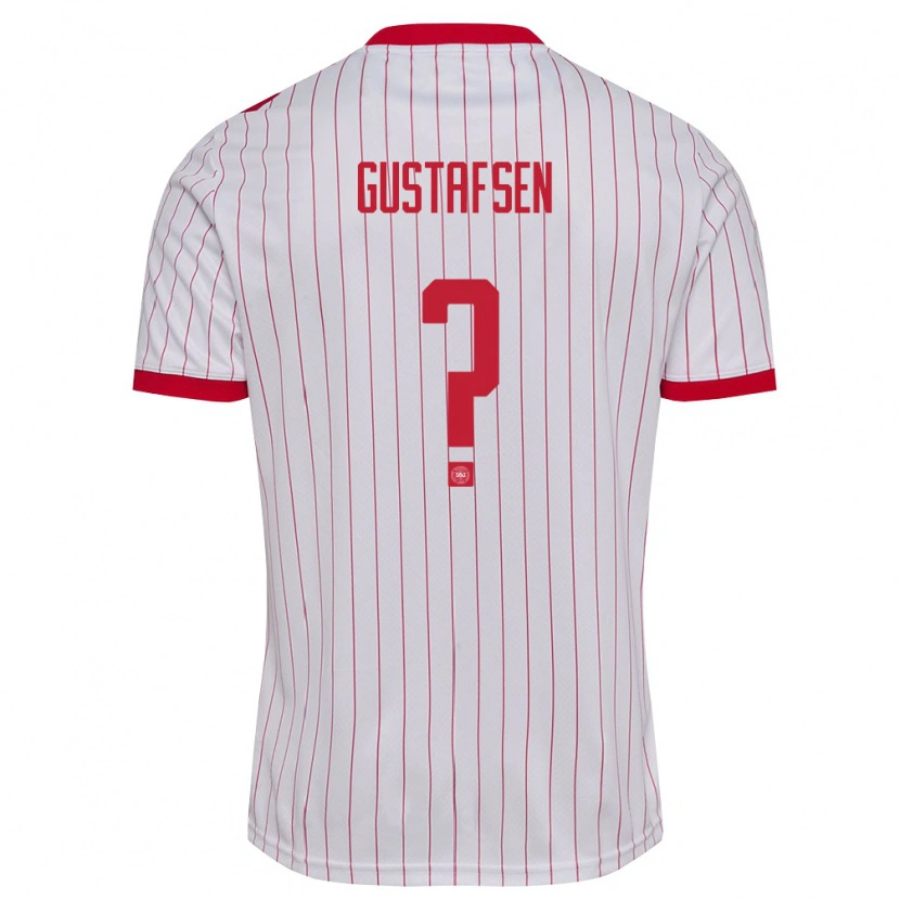 Danxen Män Danmark Victor Gustafsen #0 Vit Röd Bortatröja Matchtröjor 26-28 Tröjor T-Tröja