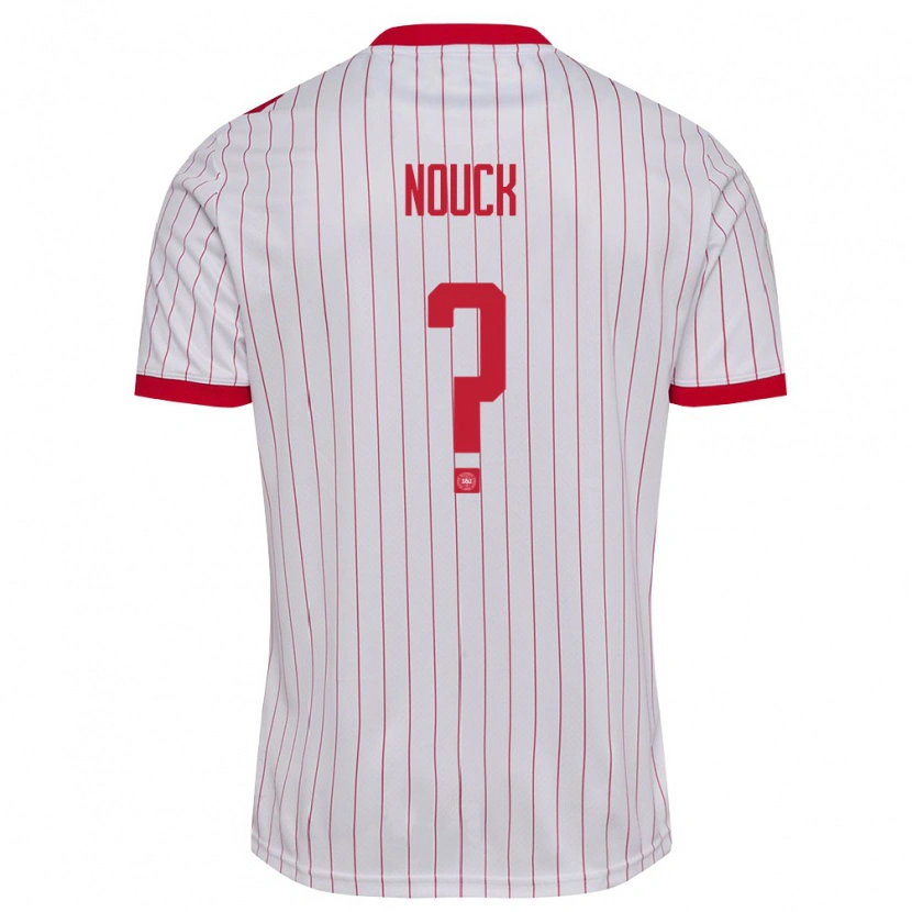 Danxen Män Danmark Charly Nouck #0 Vit Röd Bortatröja Matchtröjor 26-28 Tröjor T-Tröja
