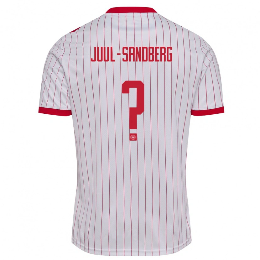 Danxen Män Danmark Nikolaj Juul-Sandberg #0 Vit Röd Bortatröja Matchtröjor 26-28 Tröjor T-Tröja