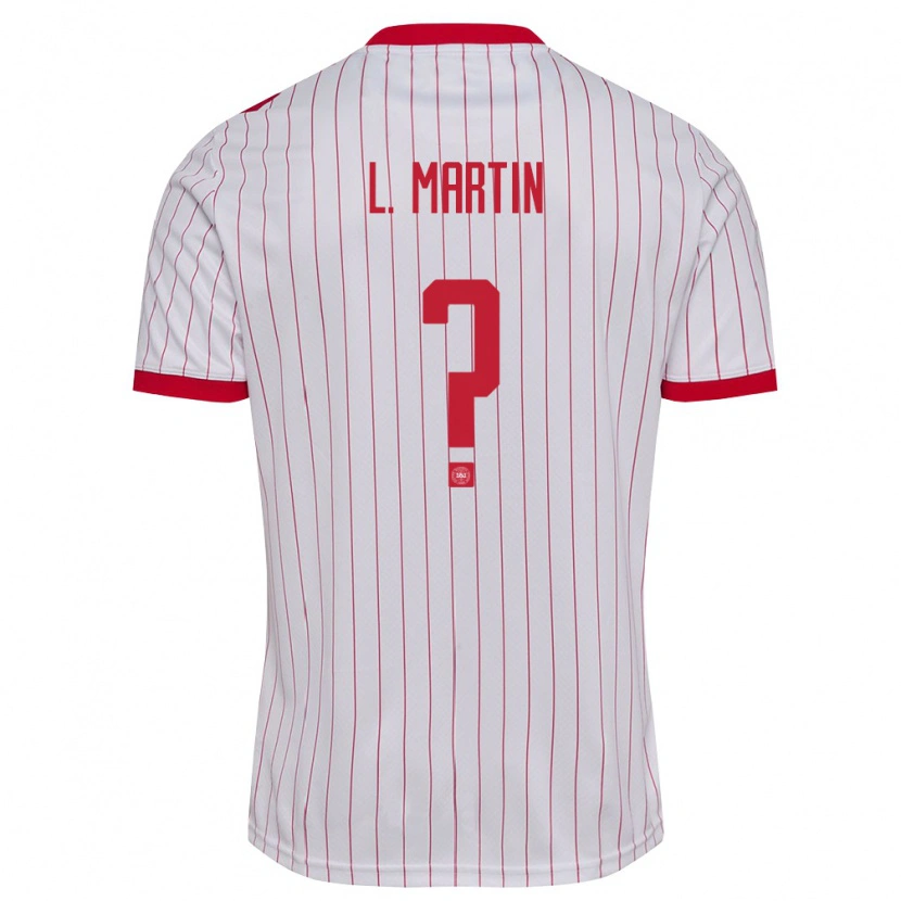 Danxen Män Danmark Lucas Martin #0 Vit Röd Bortatröja Matchtröjor 26-28 Tröjor T-Tröja