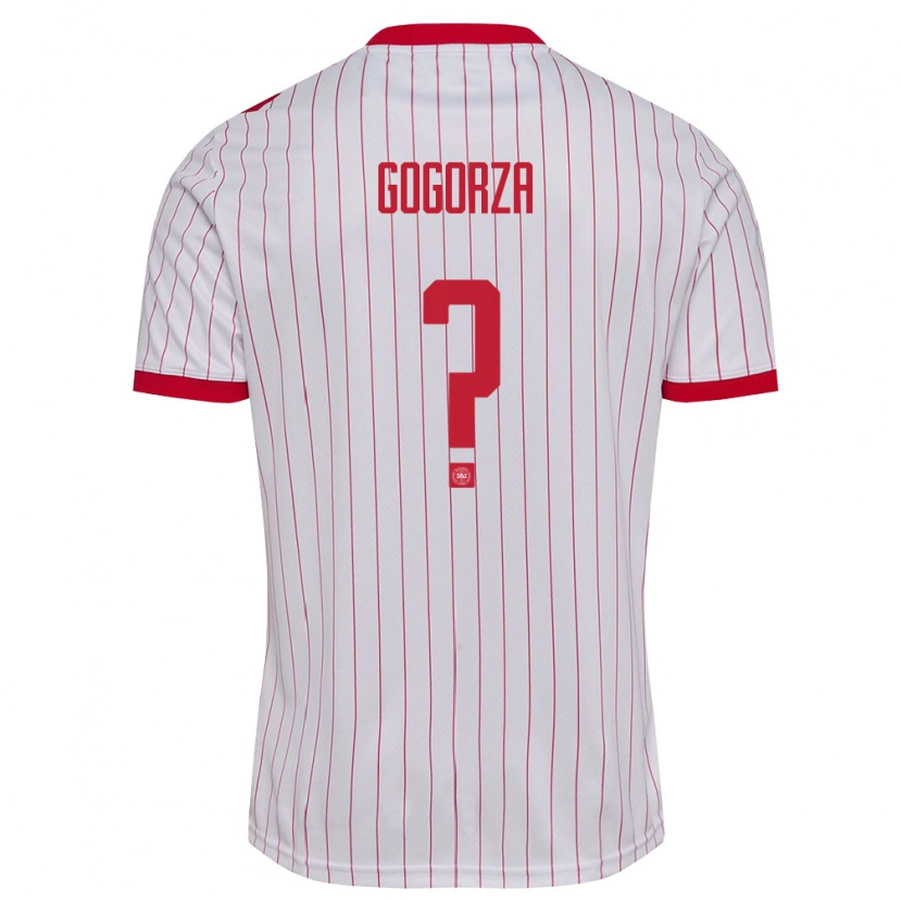 Danxen Män Danmark Mikel Gogorza #0 Vit Röd Bortatröja Matchtröjor 26-28 Tröjor T-Tröja