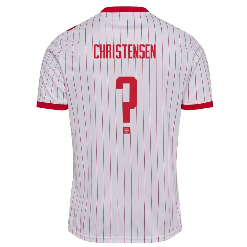 Danxen Män Danmark Sebastian Christensen #0 Vit Röd Bortatröja Matchtröjor 26-28 Tröjor T-Tröja