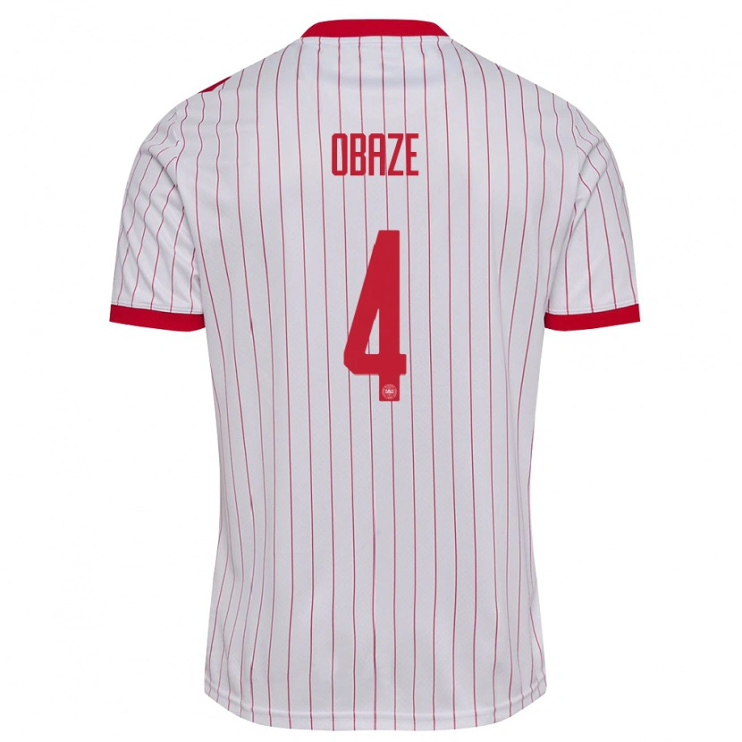 Danxen Män Danmark Isabella Obaze #4 Vit Röd Bortatröja Matchtröjor 26-28 Tröjor T-Tröja
