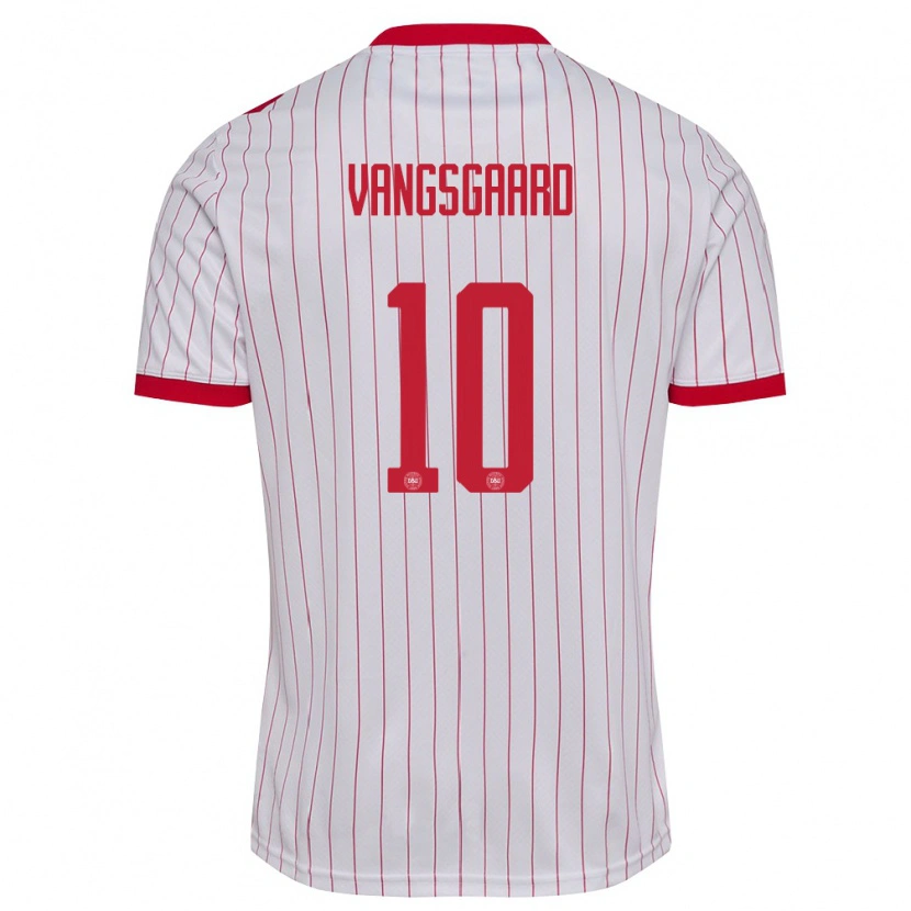 Danxen Män Danmark Amalie Vangsgaard #10 Vit Röd Bortatröja Matchtröjor 26-28 Tröjor T-Tröja