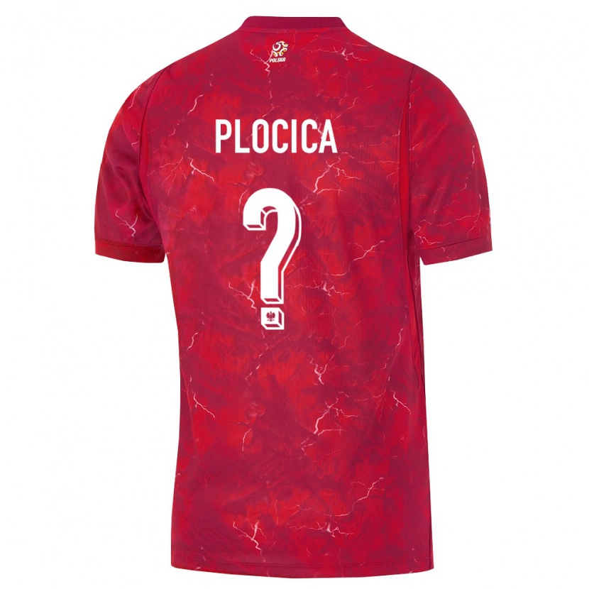 Danxen Män Polen Marcel Plocica #0 Röd Vit Bortatröja Matchtröjor 26-28 Tröjor T-Tröja