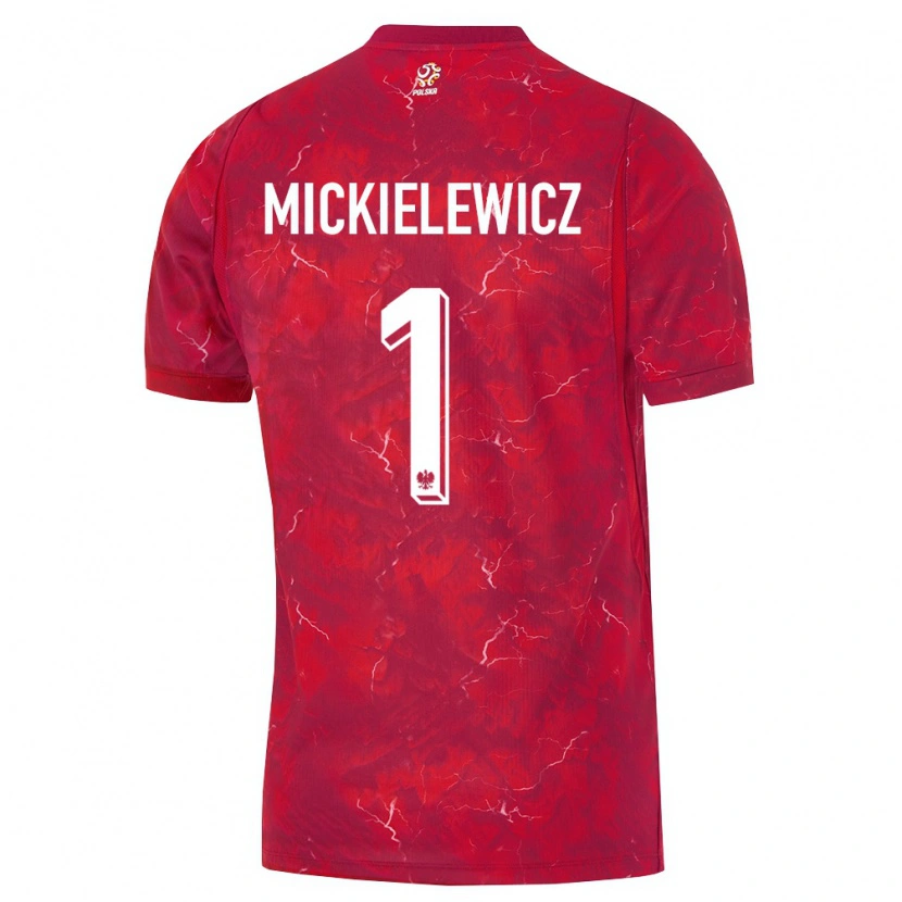 Danxen Män Polen Aleksander Mickielewicz #1 Röd Vit Bortatröja Matchtröjor 26-28 Tröjor T-Tröja