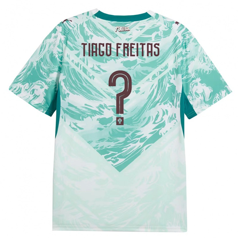 Danxen Män Portugal Tiago Freitas #0 Himmelblå Vit Grön Bortatröja Matchtröjor 26-28 Tröjor T-Tröja