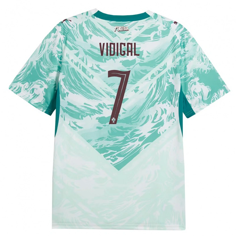 Danxen Män Portugal Sandro Vidigal #7 Himmelblå Vit Grön Bortatröja Matchtröjor 26-28 Tröjor T-Tröja