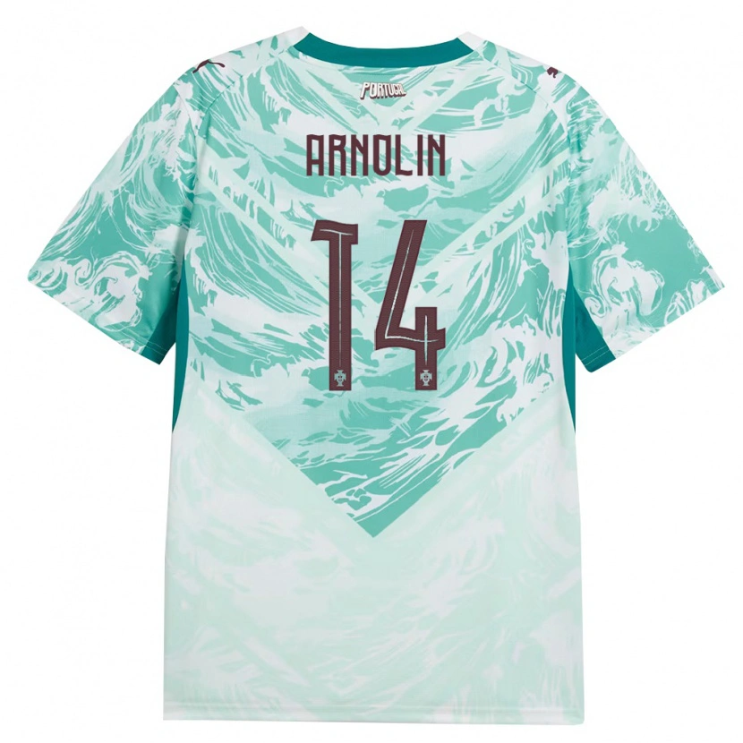 Danxen Män Portugal Jordan Arnolin #14 Himmelblå Vit Grön Bortatröja Matchtröjor 26-28 Tröjor T-Tröja