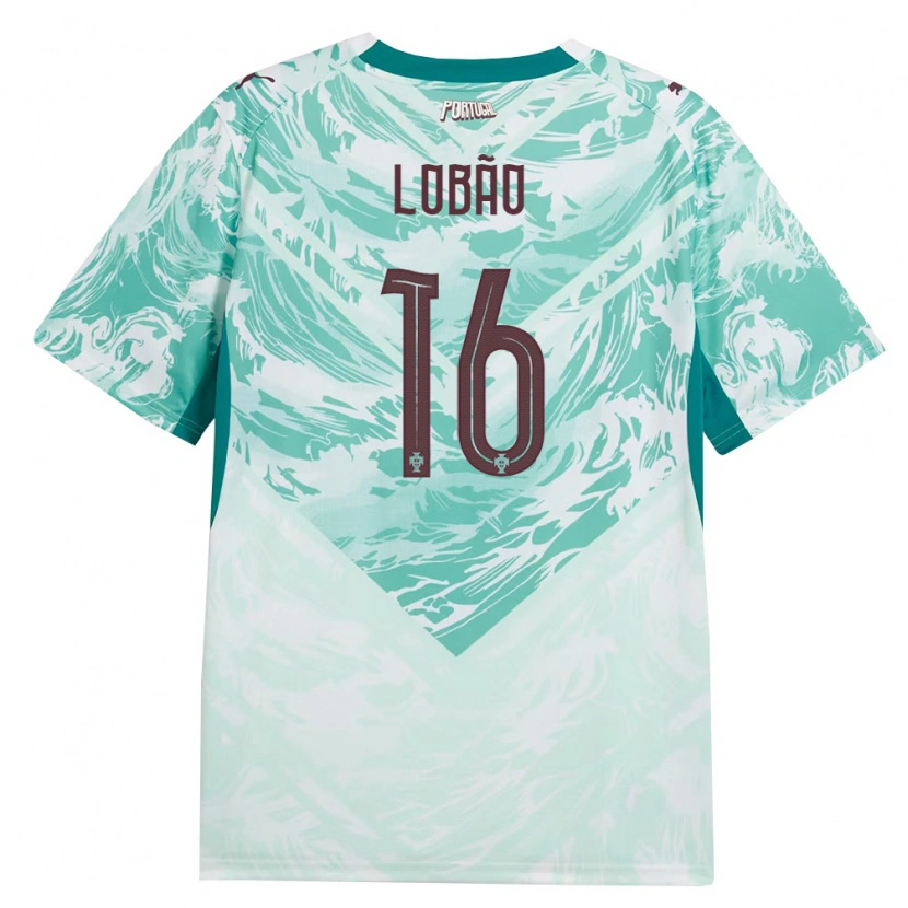 Danxen Män Portugal Diogo Lobao #16 Himmelblå Vit Grön Bortatröja Matchtröjor 26-28 Tröjor T-Tröja