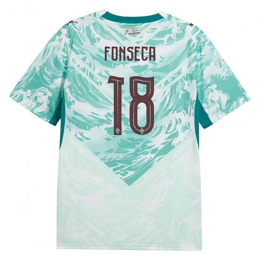 Danxen Män Portugal Simão Fonseca #18 Himmelblå Vit Grön Bortatröja Matchtröjor 26-28 Tröjor T-Tröja