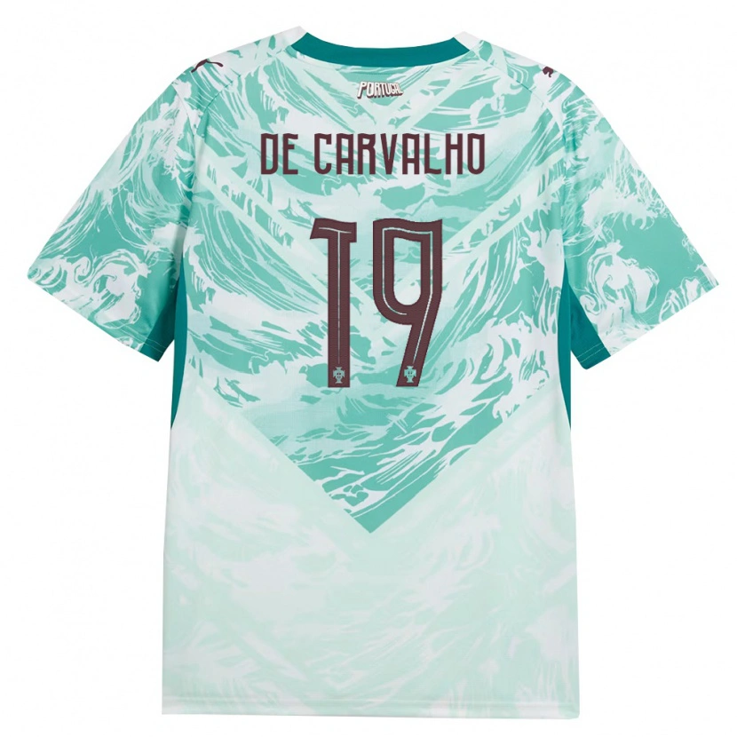 Danxen Män Portugal Mathys De Carvalho #19 Himmelblå Vit Grön Bortatröja Matchtröjor 26-28 Tröjor T-Tröja