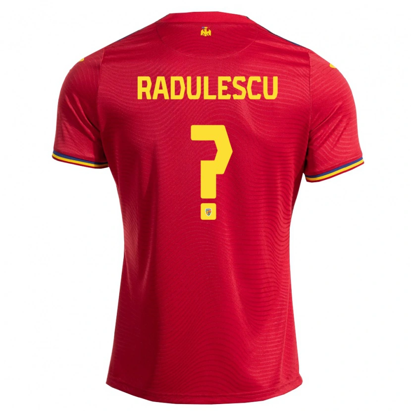 Danxen Män Rumänien Ștefan Rădulescu #0 Röd Marin Gul Bortatröja Matchtröjor 26-28 Tröjor T-Tröja