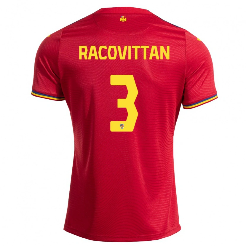 Danxen Män Rumänien Bogdan Racovițan #3 Röd Marin Gul Bortatröja Matchtröjor 26-28 Tröjor T-Tröja