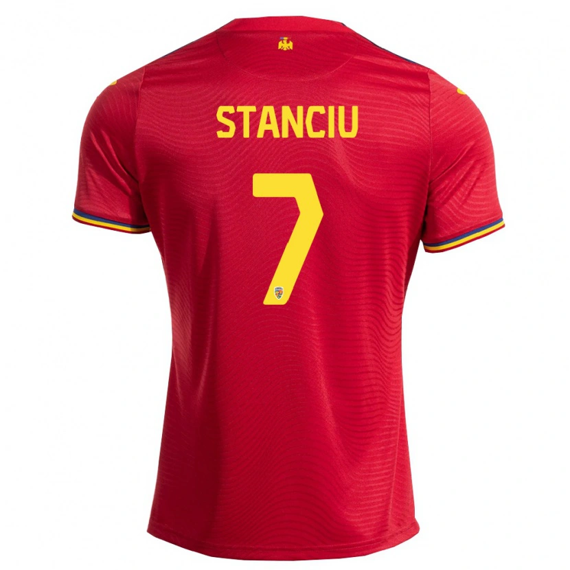 Danxen Män Rumänien Ana Maria Stanciu #7 Röd Marin Gul Bortatröja Matchtröjor 26-28 Tröjor T-Tröja