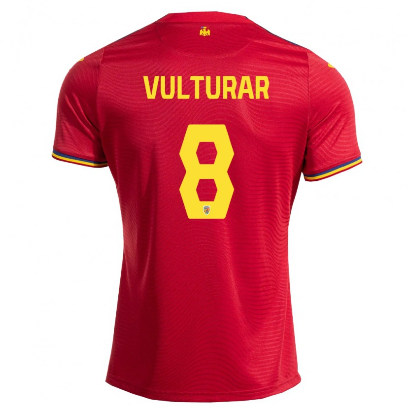 Danxen Män Rumänien Cătălin Vulturar #8 Röd Marin Gul Bortatröja Matchtröjor 26-28 Tröjor T-Tröja