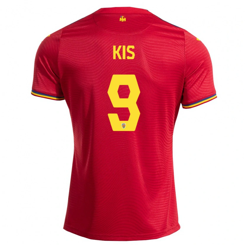 Danxen Män Rumänien Anita Kis #9 Röd Marin Gul Bortatröja Matchtröjor 26-28 Tröjor T-Tröja
