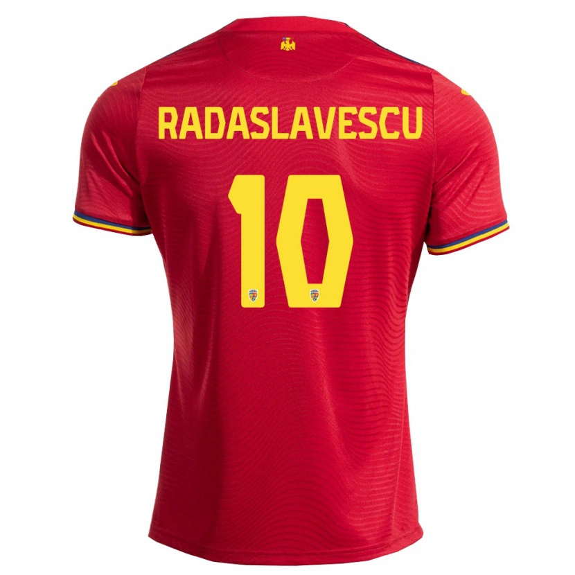Danxen Män Rumänien Eduard Radaslavescu #10 Röd Marin Gul Bortatröja Matchtröjor 26-28 Tröjor T-Tröja