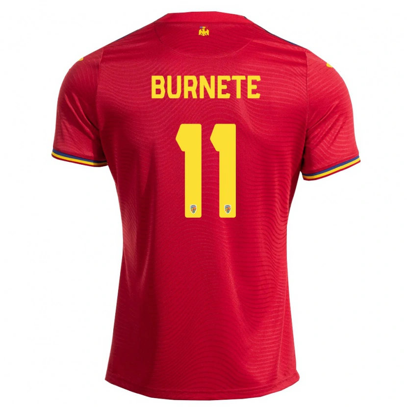 Danxen Män Rumänien Rareș Burnete #11 Röd Marin Gul Bortatröja Matchtröjor 26-28 Tröjor T-Tröja