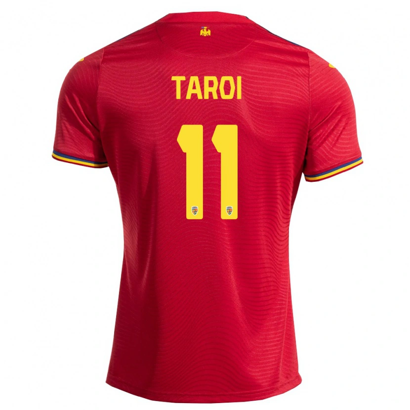 Danxen Män Rumänien Denis Țăroi #11 Röd Marin Gul Bortatröja Matchtröjor 26-28 Tröjor T-Tröja