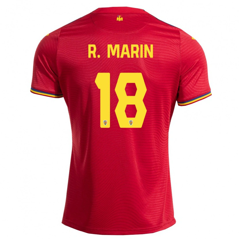 Danxen Män Rumänien Răzvan Marin #18 Röd Marin Gul Bortatröja Matchtröjor 26-28 Tröjor T-Tröja