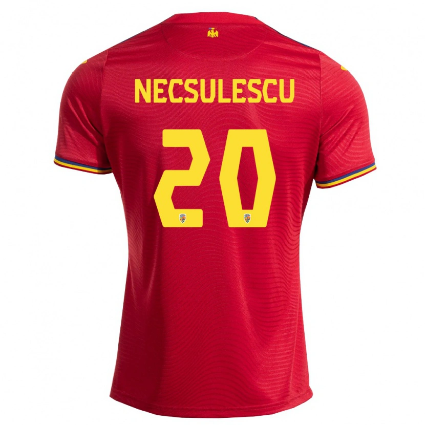 Danxen Män Rumänien Robert Necșulescu #20 Röd Marin Gul Bortatröja Matchtröjor 26-28 Tröjor T-Tröja