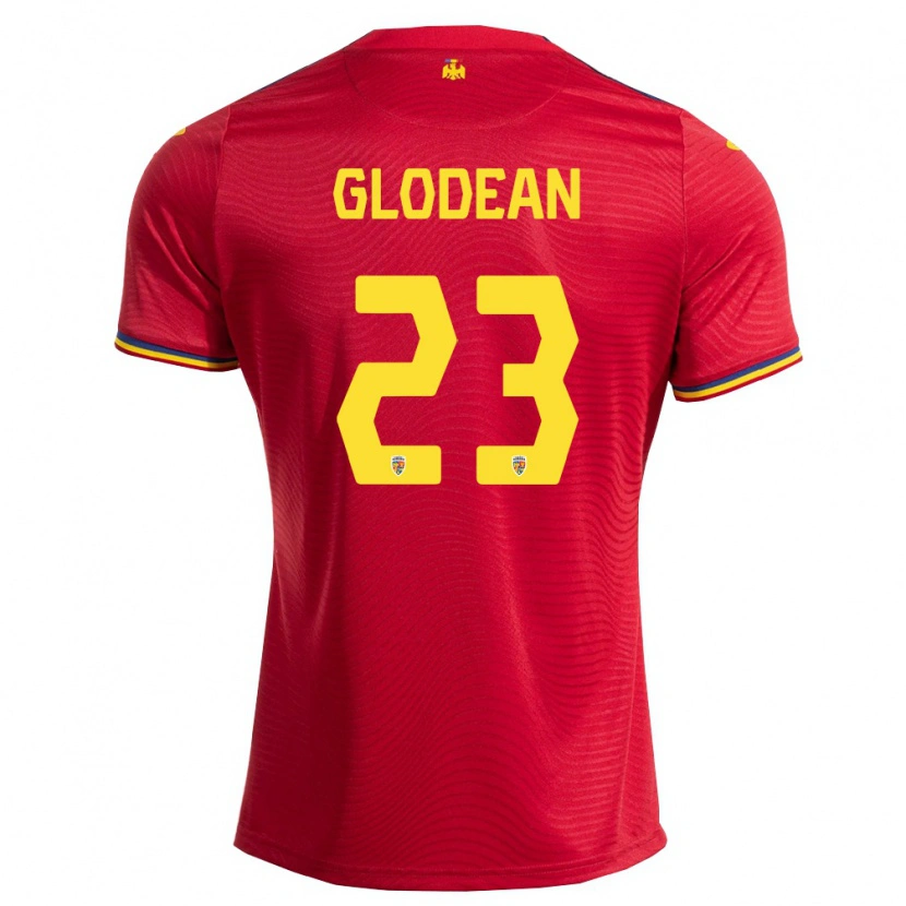 Danxen Män Rumänien Alexandru Glodean #23 Röd Marin Gul Bortatröja Matchtröjor 26-28 Tröjor T-Tröja
