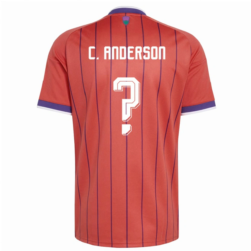 Danxen Män Skottland Cayden Anderson #0 Orange Lila Bortatröja Matchtröjor 26-28 Tröjor T-Tröja