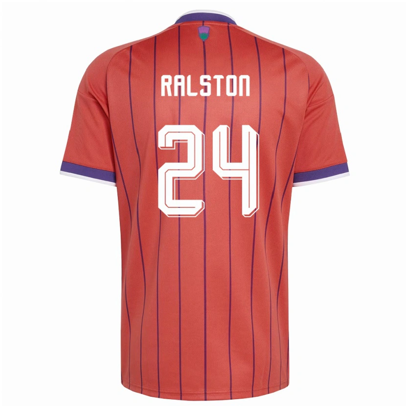 Danxen Män Skottland Anthony Ralston #24 Orange Lila Bortatröja Matchtröjor 26-28 Tröjor T-Tröja
