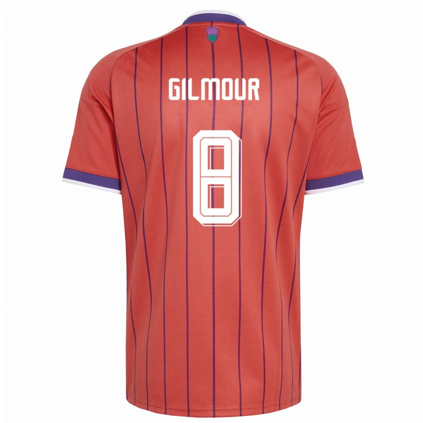 Danxen Män Skottland Billy Gilmour #8 Orange Lila Bortatröja Matchtröjor 26-28 Tröjor T-Tröja