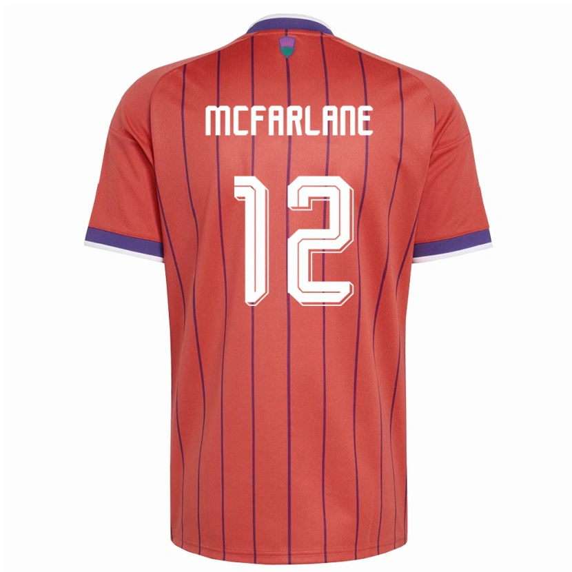 Danxen Män Skottland Liam Mcfarlane #12 Orange Lila Bortatröja Matchtröjor 26-28 Tröjor T-Tröja