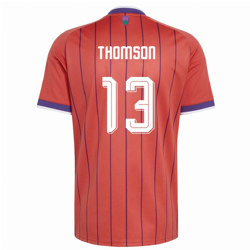 Danxen Män Skottland Aaron Thomson #13 Orange Lila Bortatröja Matchtröjor 26-28 Tröjor T-Tröja