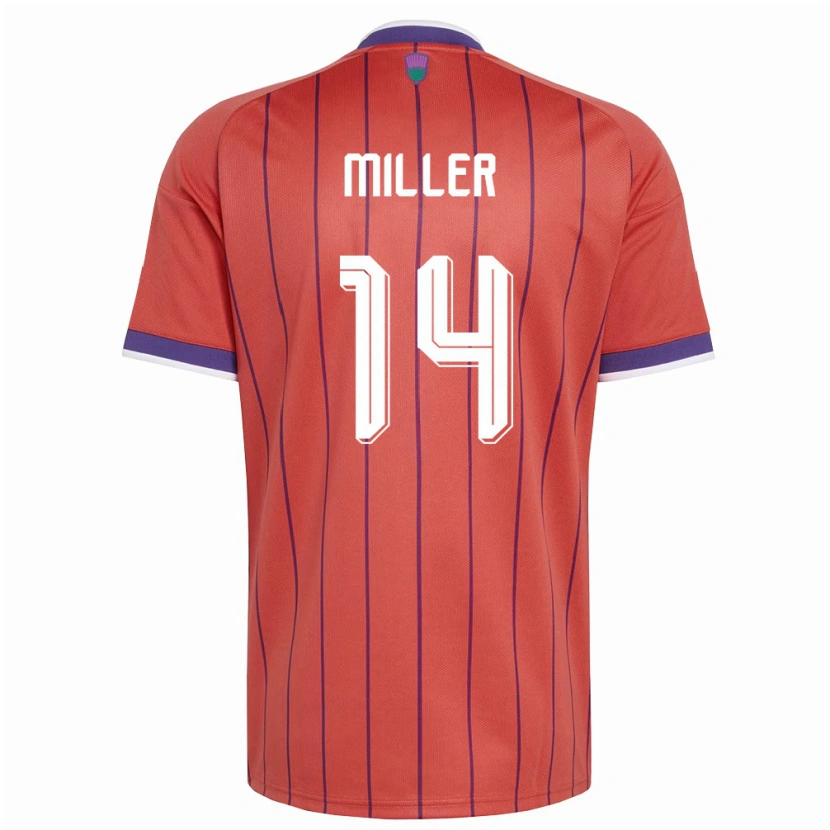 Danxen Män Skottland Lennon Miller #14 Orange Lila Bortatröja Matchtröjor 26-28 Tröjor T-Tröja