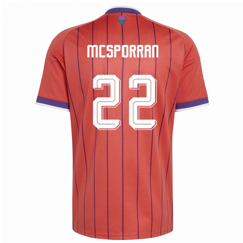 Danxen Män Skottland Arran Mcsporran #22 Orange Lila Bortatröja Matchtröjor 26-28 Tröjor T-Tröja