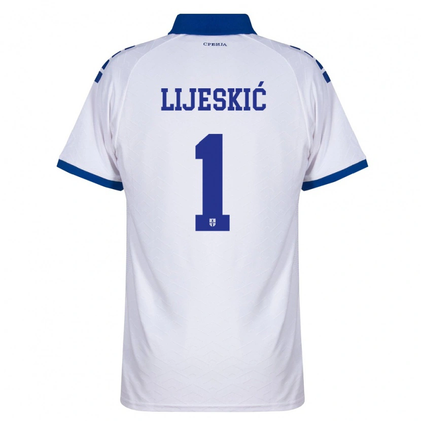 Danxen Män Serbien Luka Lijeskic #1 Marin Vit Röd Bortatröja Matchtröjor 26-28 Tröjor T-Tröja
