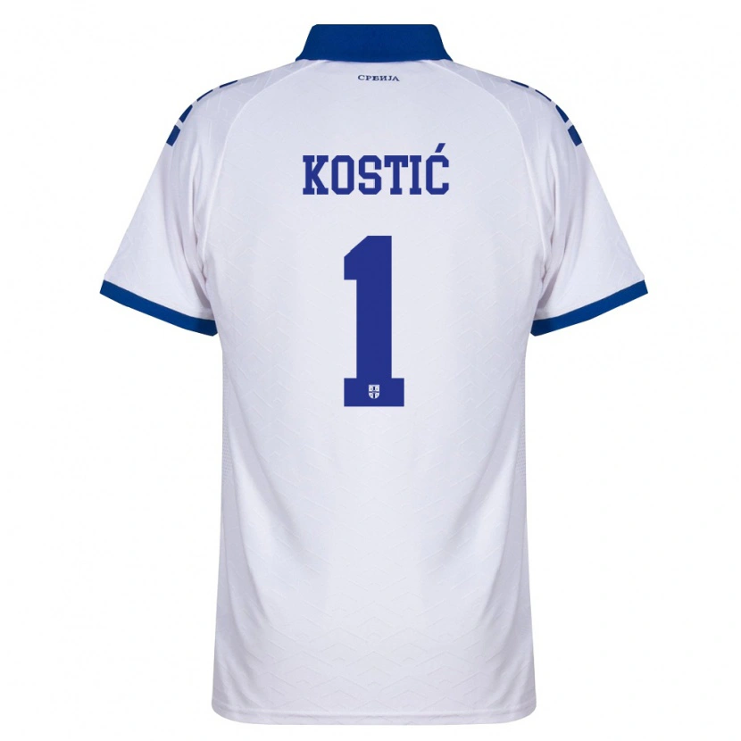 Danxen Män Serbien Milica Kostic #1 Marin Vit Röd Bortatröja Matchtröjor 26-28 Tröjor T-Tröja
