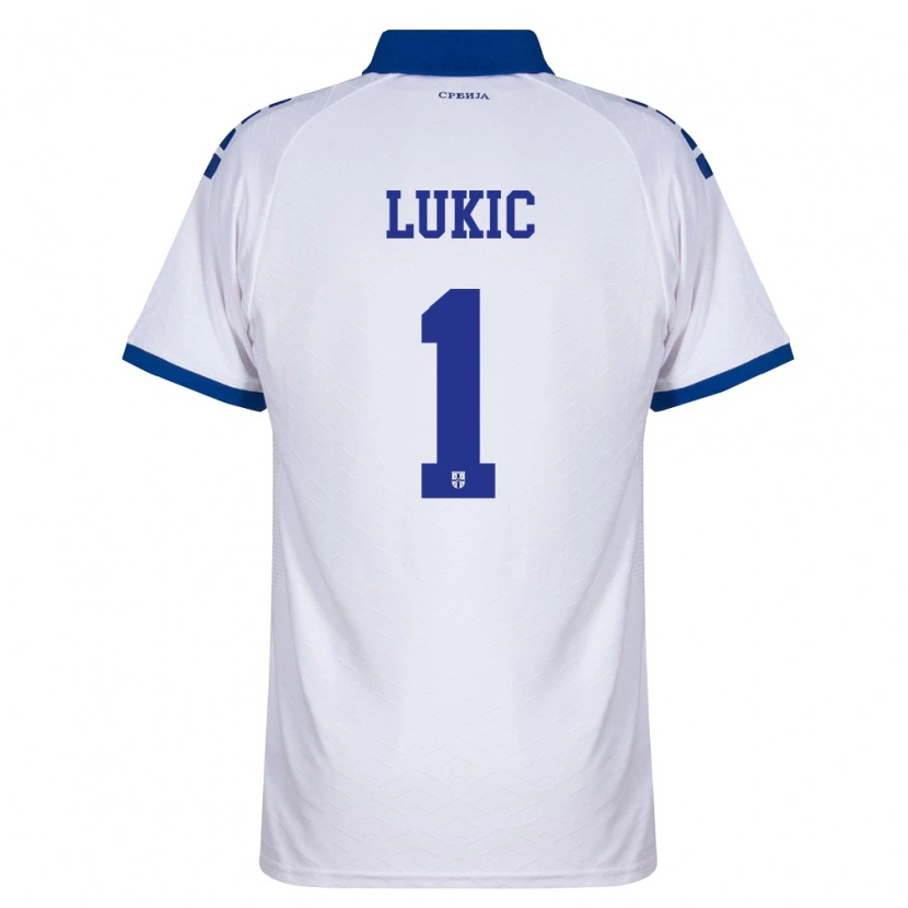 Danxen Män Serbien Ognjen Lukic #1 Marin Vit Röd Bortatröja Matchtröjor 26-28 Tröjor T-Tröja