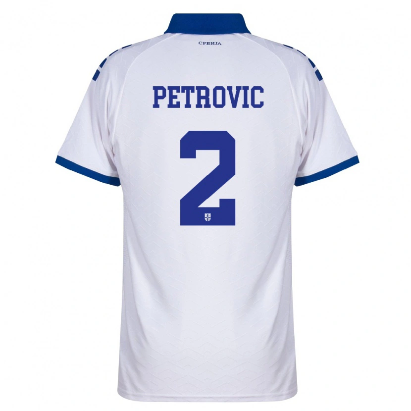 Danxen Män Serbien Djordje Petrovic #2 Marin Vit Röd Bortatröja Matchtröjor 26-28 Tröjor T-Tröja