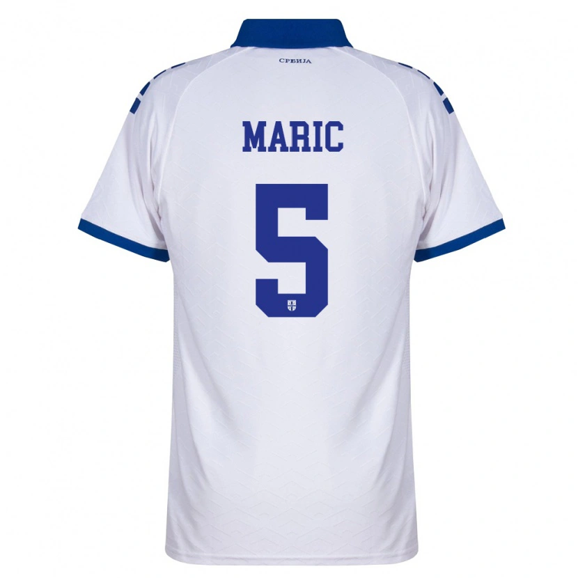 Danxen Män Serbien Andrew Maric #5 Marin Vit Röd Bortatröja Matchtröjor 26-28 Tröjor T-Tröja