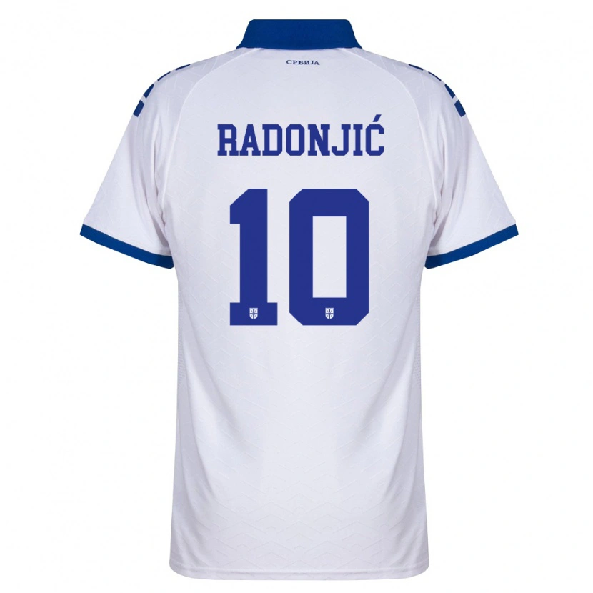 Danxen Män Serbien Mateja Radonjic #10 Marin Vit Röd Bortatröja Matchtröjor 26-28 Tröjor T-Tröja