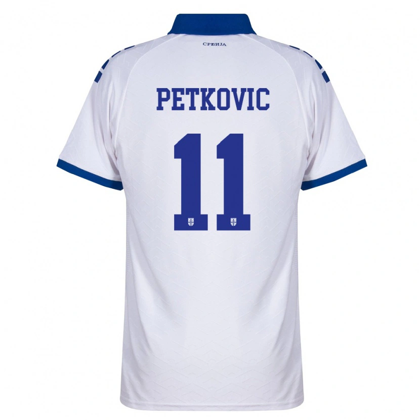 Danxen Män Serbien Mihajlo Petkovic #11 Marin Vit Röd Bortatröja Matchtröjor 26-28 Tröjor T-Tröja